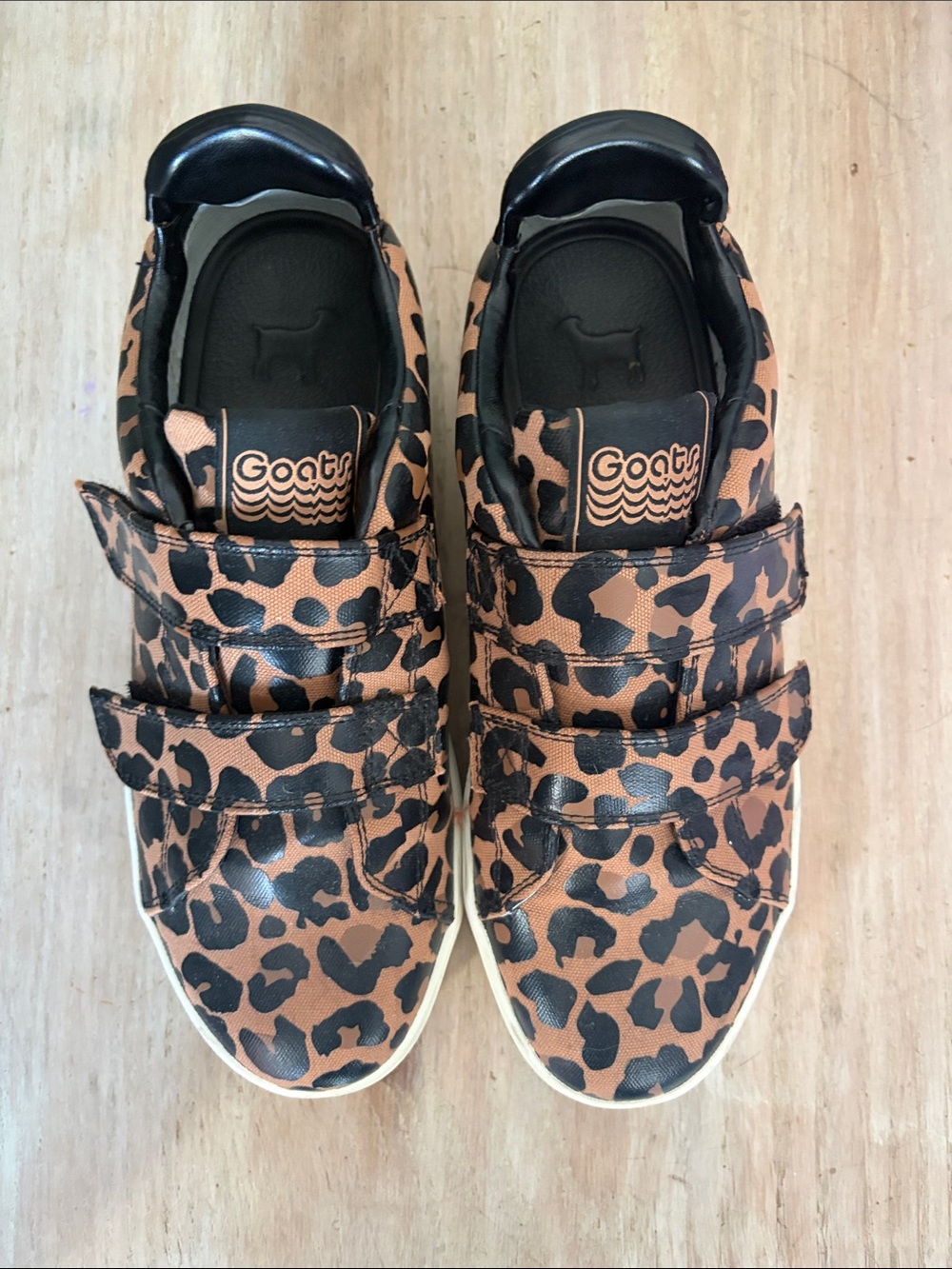 Goatley Women's Leopard Print Velcro Sneakers - Brown/Black